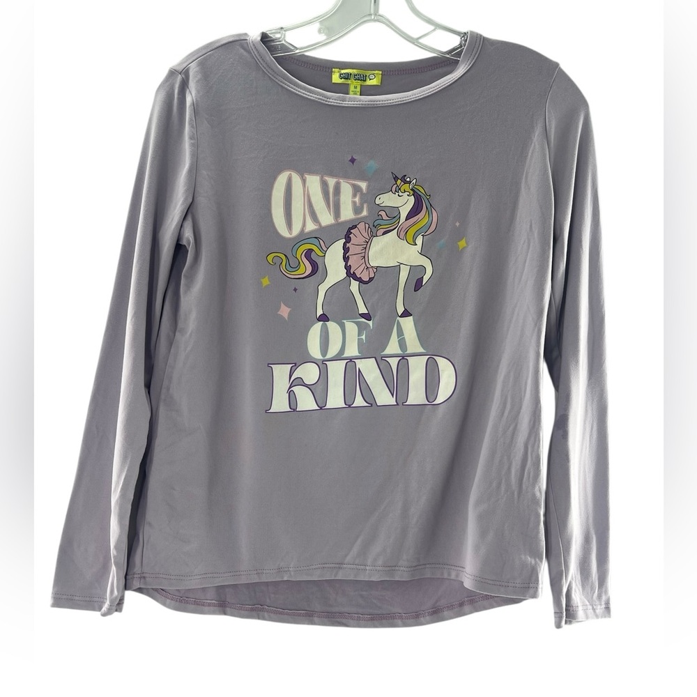NWT Chit Chat Kids Unicorn Graphic Kids Shirt - Lavender Long Sleeve M